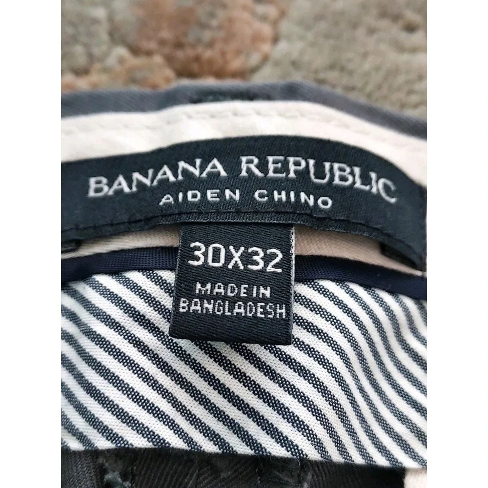 Men's‎ Banana Republic Aiden Chino Slim 30x32 Gray Pants Preppy Classic